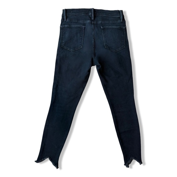 FRAME Denim - Le High Skinny Double Triangle Raw Hem Jeans | Keen Dark Wash | 29 - Picture 14 of 16
